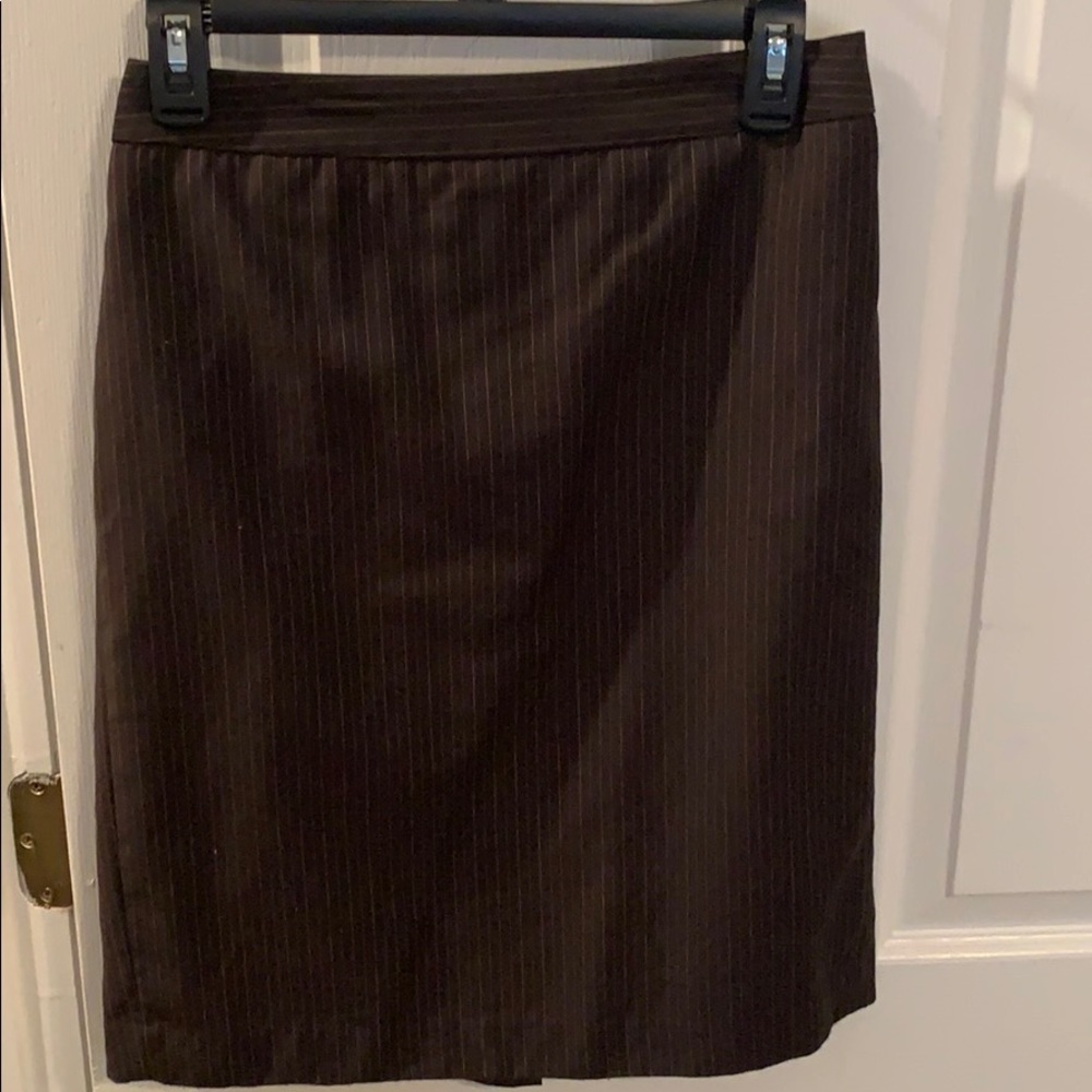 LOFT Chocolate Pinstripe Pencil Skirt - Size 6P